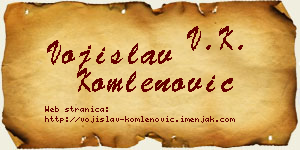 Vojislav Komlenović vizit kartica